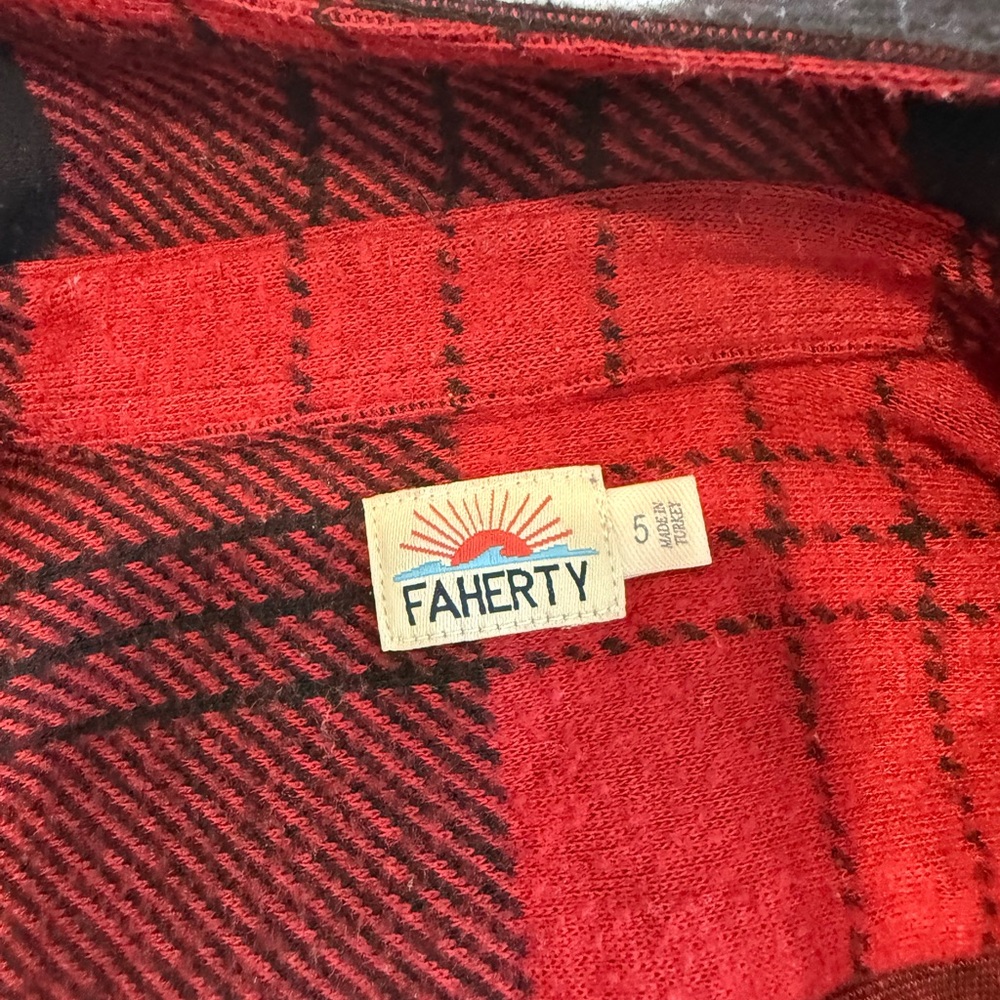 Faherty Scarlet Checkered Top